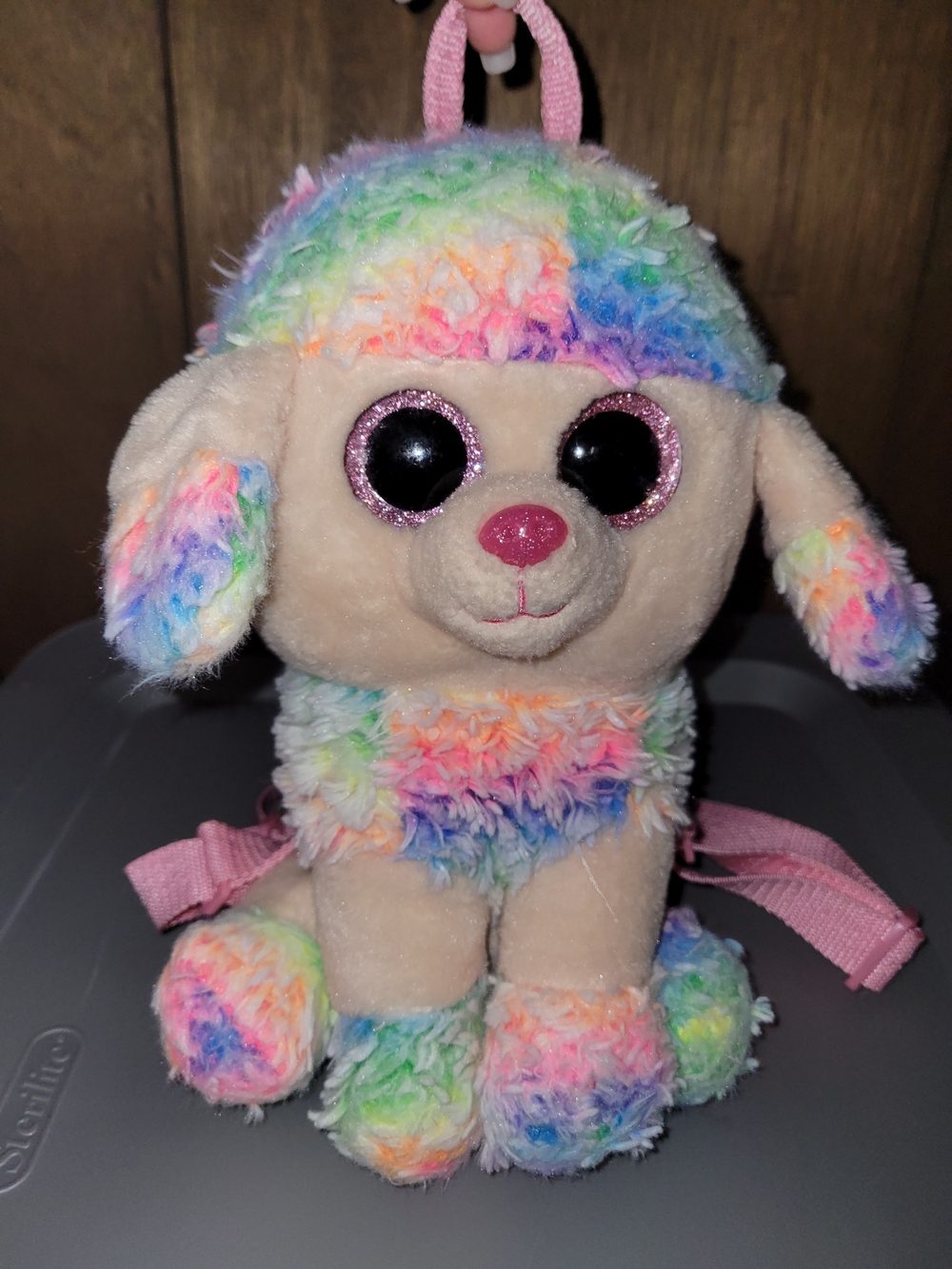 TY Rainbow Poodle Plush Mini Backpack